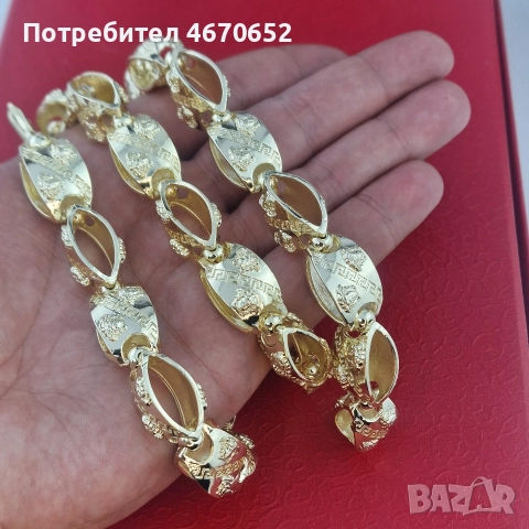 Ланец „Versace Oval Gold“ – 14К позлата