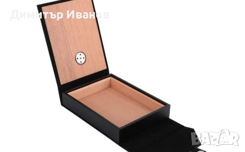 Естесвена кожа преносим хумидор със хидрометър и овлажнител, снимка 7 - Други - 50978374