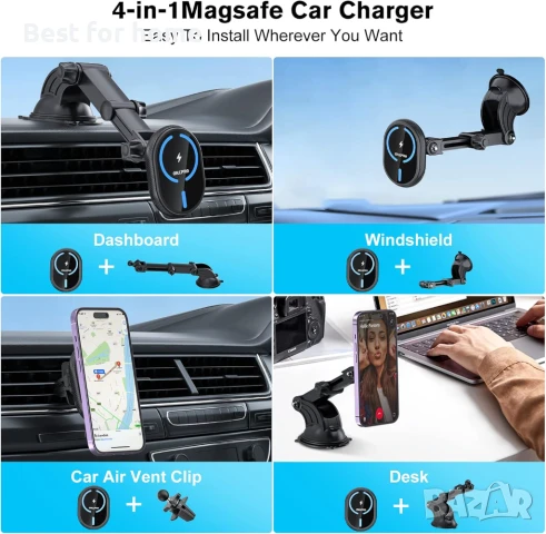 Магнитен държач за телефон в кола, снимка 6 - Друга електроника - 51236788