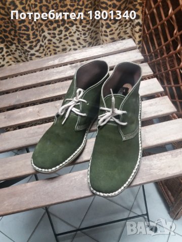 Естествена кожа- каучукова подметка мъжки боти, масленозелени- 43 номер , снимка 13 - Ежедневни обувки - 31062899