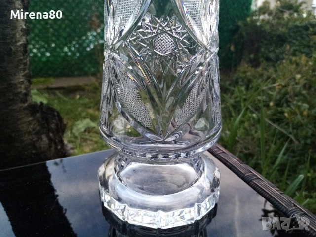 Българска кристална ваза - 30 см, снимка 4 - Вази - 54135092
