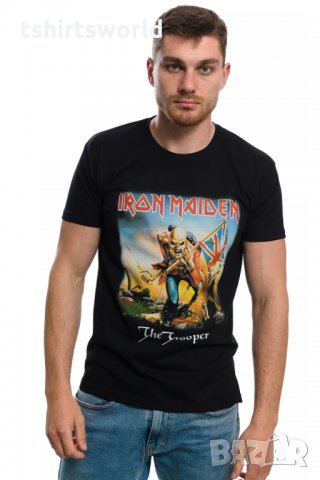Нова мъжка тениска с дигитален печат на музикалната група IRON MAIDEN - The trooper , снимка 6 - Тениски - 28263660