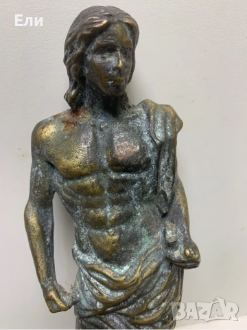Бронзова статуетка на младеж, снимка 3 - Статуетки - 52567209