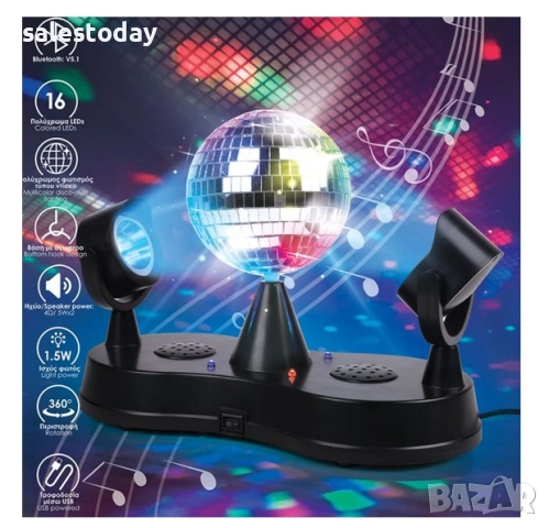 Диско топка, Декоративна, 6W СВЕТЛИНИ, снимка 3 - Прожектори - 49567663