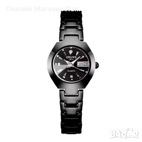 ORUSS дамски кварцов часовник 25мм черен с календар