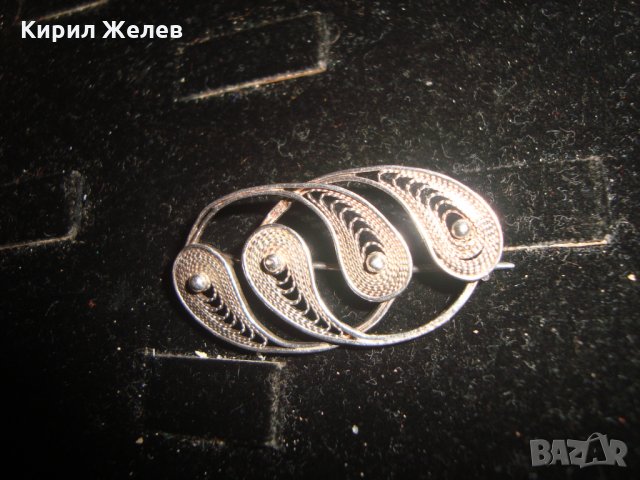 СРЕБЪРНА РЕТРО АРТ-ДЕКО ФИЛИГРАННА БРОШКА с ГРАНУЛАЦИЯ 18638, снимка 12 - Антикварни и старинни предмети - 31196208