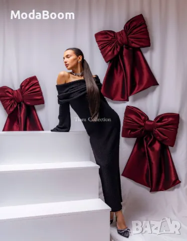 Дълга черна дамска стилна рокля , снимка 2 - Рокли - 48267637