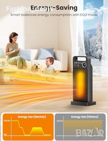 Нова Електрическа печка  с Дистанционно, 5 Режима, Тиха, Енергоспестяваща, снимка 2 - Други - 42875156