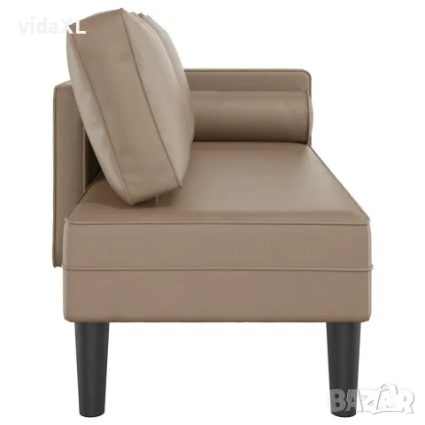 vidaXL Кушетка с възглавници, капучино, изкуствена кожа, снимка 4 - Кушетки - 56147453