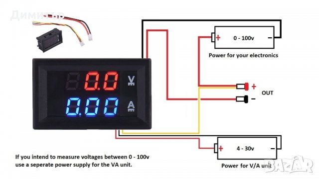 НОВИ Волт и добавен амперметър DC 5 - 25V, снимка 4 - Друга електроника - 29952163