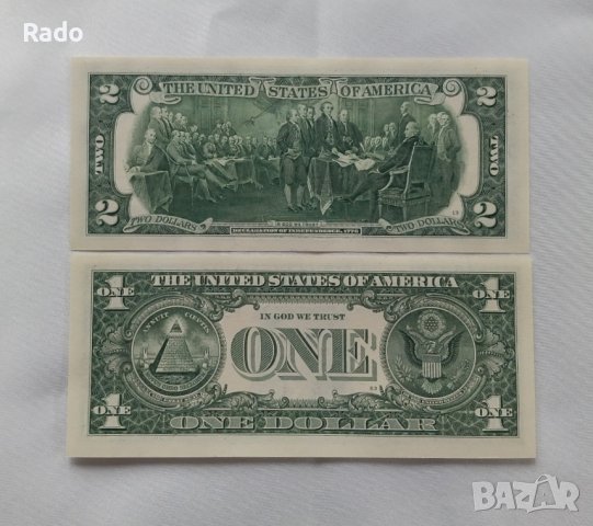 Нови (UNC)Банкноти 1и 2 Долара, снимка 2 - Нумизматика и бонистика - 44372436
