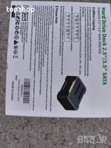 RGB докинг станция за HDD и SSD дискове до 40TB с функция за автоматично клониране, SSD, hdd, снимка 2 - Кабели и адаптери - 54308933