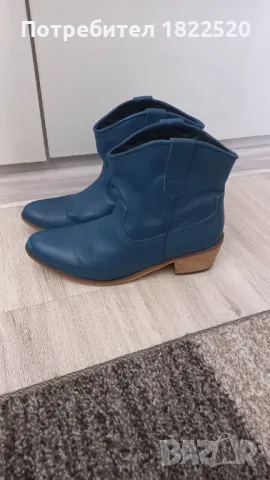 Сини боти естествена кожа 