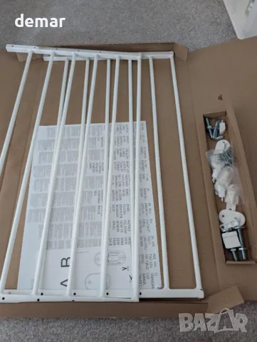 BabyDan Бебешка врата (56,5-81,5 см), Регулируема и издръжлива, бяла, метална, снимка 8 - Други стоки за дома - 49677391