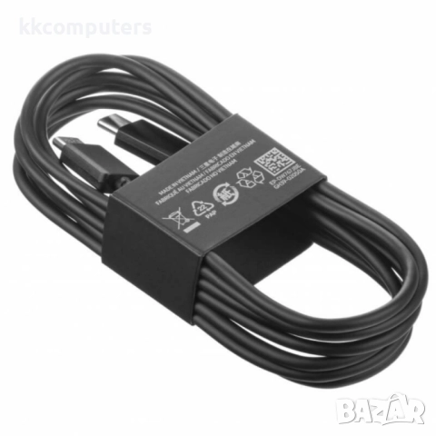 Оригинален кабел Samsung USB-C - USB-C, EP-DW767JBE, 25W, 1.8м, 3A, в плик, Черен, снимка 2 - USB кабели - 52052964