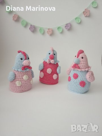 Великденска композиция, плетени играчки, великденски яйца, заек, снимка 2 - Други - 40227374