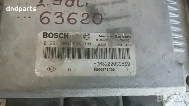 Компютър Renault Scenic 1.9 DCi 2001 0281001934 8200039569 8200078730 Megane Scenic (1996-2003), снимка 2 - Части - 55828130
