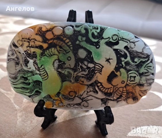 Амулет/висулка от натурален нефрит за просперитет и късмет, снимка 3 - Колиета, медальони, синджири - 53096040