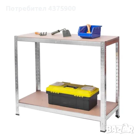 Метален стелаж с 5 рафта – 875 кг товароносимост, 180 × 90 × 30 см, сребрист, снимка 5 - Стелажи и щандове - 56155131