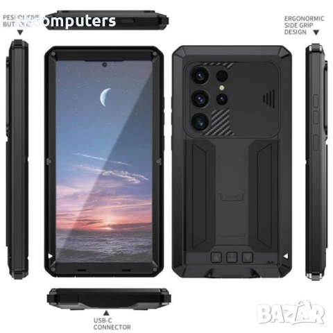 Samsung Galaxy S25 Ultra R-JUST Удароустойчив/Водоустойчив Калъф и Протектор, снимка 5 - Калъфи, кейсове - 51427024