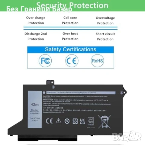 Нова лаптоп заместваща Dell WY9DX батерия RJ40G 01K2CF Latitude 5420 5520 3560, снимка 7 - Друга електроника - 54275743
