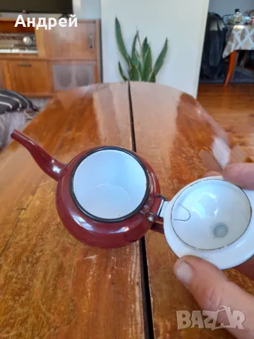 Стар емайлиран чайник #68, снимка 4 - Други ценни предмети - 48878658