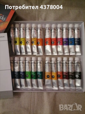 Маслени бои 24x18 ml Crelando+подарък, снимка 3 - Ученически пособия, канцеларски материали - 53159819