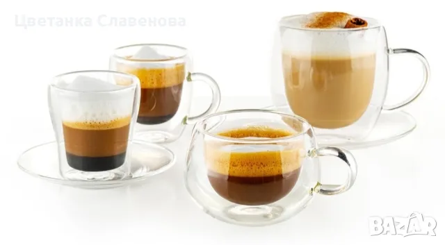 Чаши за еспресо с дръжка Luigi Ferrero - Caffeina FR-8016, 95 мл, 2 броя, снимка 5 - Чаши - 54367246