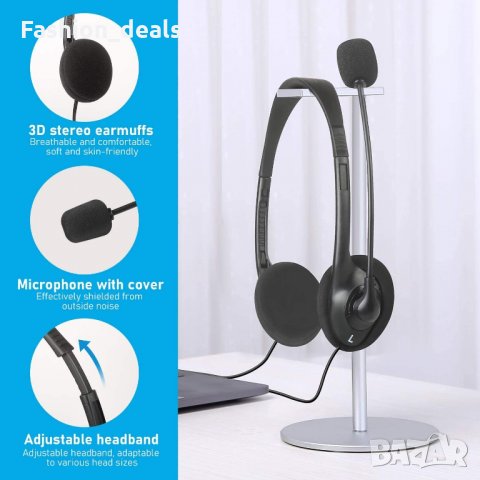 Нови USB слушалки с микрофон за офис, работа, бизнес с шумопотискане, снимка 2 - Други - 33758951