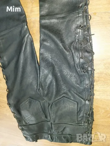 GENUINE Leather L Черен моторджийски панталон от естествена кожа , снимка 7 - Панталони - 47568017