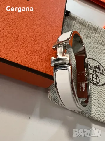Бяла гривна Hermes, снимка 3 - Гривни - 48044091