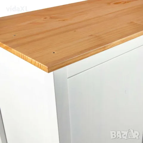 vidaXL Гардероб с 2 врати Hill бял 89x50x170 см борово дърво масив, снимка 7 - Гардероби - 56146490