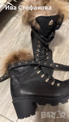 Разкошни боти естествена кожа естествен косъм от лисица Daris DARIS номер 39, снимка 4 - Дамски боти - 52818535