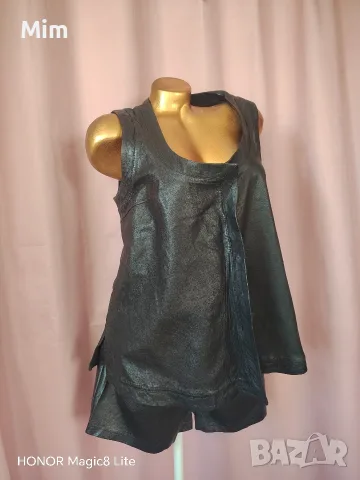 M /L Черен кожен елек / корсет / и къси кожени панталони 