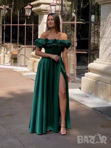 💚Дълги елегантни,сатенени рокли  , снимка 4 - Рокли - 50622589