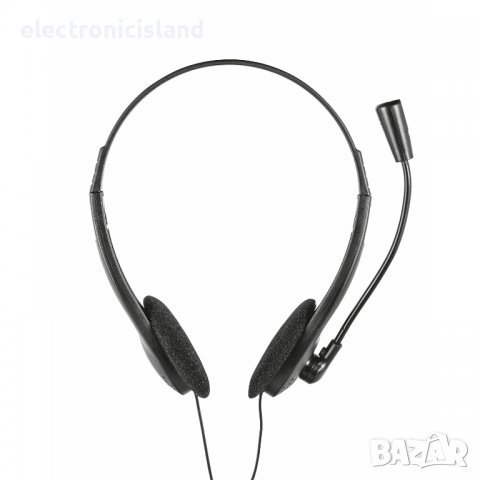 Слушалки с микрофон за чат и разговор онлайн TRUST Chat, черни, 3.5 мм жак, снимка 3 - Слушалки и портативни колонки - 39437051