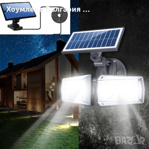 Двуглава соларна лампа с подвиженпанел и 3 режима, снимка 7 - Соларни лампи - 32085422