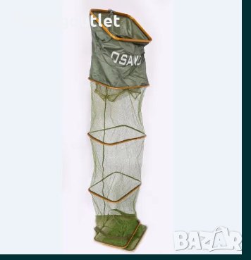  Гумиран живарник с метални обръчи и двоен отвор 2,5 мт + калъф 39 лв., снимка 2 - Такъми - 30906061