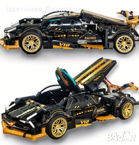 Спортна кола за сглобяване Lamborghini Lego, снимка 3 - Конструктори - 52640806
