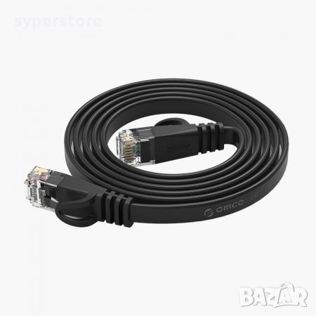 Кабел за Лан мрежа 8м. Плосък Orico PUG-C6B-80-BK M Черен RJ45 Cat.6 Flat Gigabit Ethernet Cable, снимка 2 - Кабели и адаптери - 35541359
