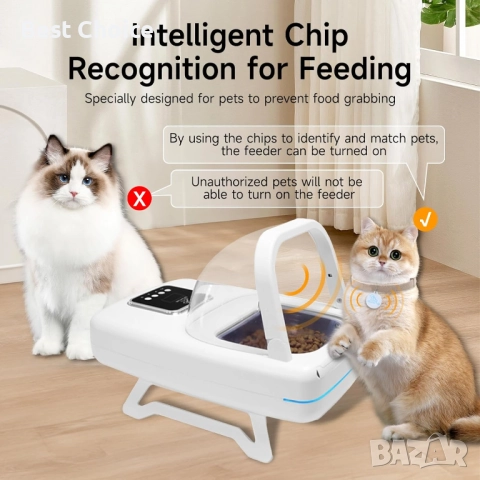 Автоматична хранилка за домашни любимци ISENVO Microchip RFID & IR , снимка 11 - За котки - 52810327