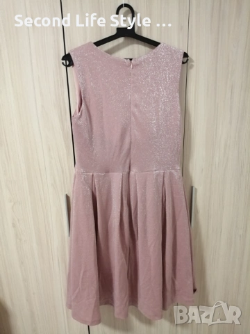 Дамска блестяща рокля в розов цвят Fervente р-р L, снимка 7 - Рокли - 53978172