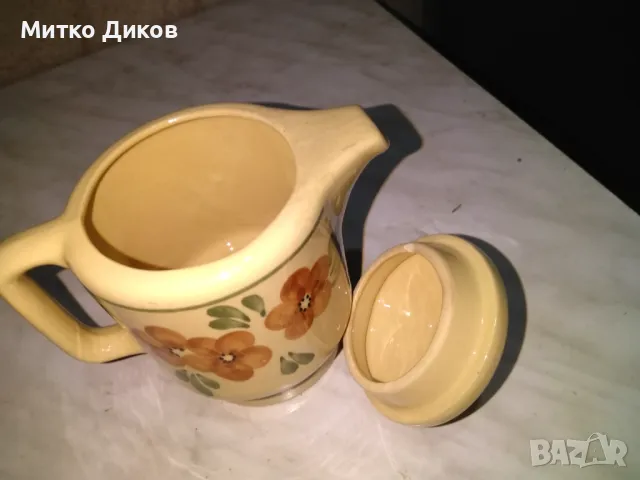 Керамичен чайник от соца 500млл, снимка 4 - Колекции - 48513386