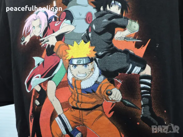 Naruto Squad 7 Manga Series Character Logo Black Tee T-shirt Mens Size XL/XXL , снимка 6 - Тениски - 49345343
