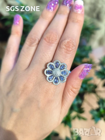 НЕВЕРОЯТЕН СРЕБЪРЕН ВИСУЛКА С ЕСТЕСТВЕН ТАНЗАНИТ