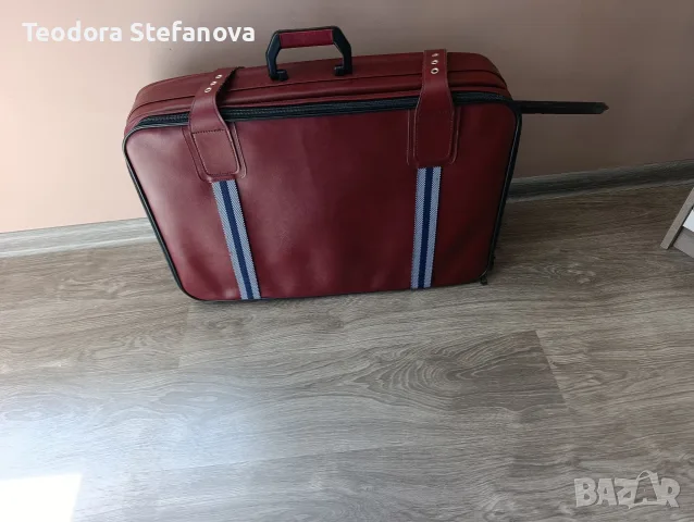 Нов кожен куфар изключително запазен , снимка 3 - Куфари - 56011732