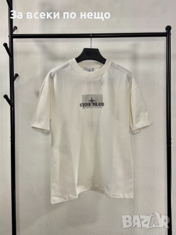 Stone Island Мъжка Бяла Тениска👕Мъжка Блуза С Къс Ръкав Код V.B.45