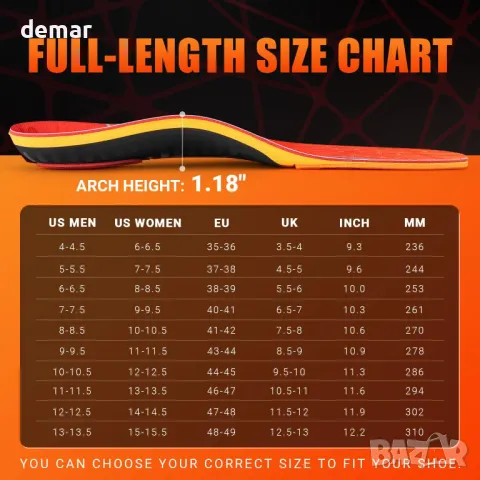 TOPSOLE Ортопедични Стелки, Подпомагащи Плантарния Фасциит, 35-36, снимка 7 - Други - 49789824