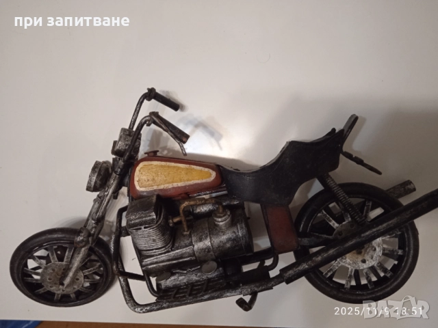 Стар метален мотоциклет и пикап пътна помощ, за декорация, големи, снимка 9 - Колекции - 48563310