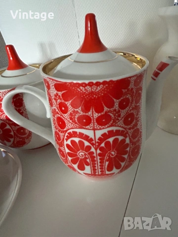 Старинен Съветски порцеланов сервиз за чай/кафе , снимка 4 - Сервизи - 54098242